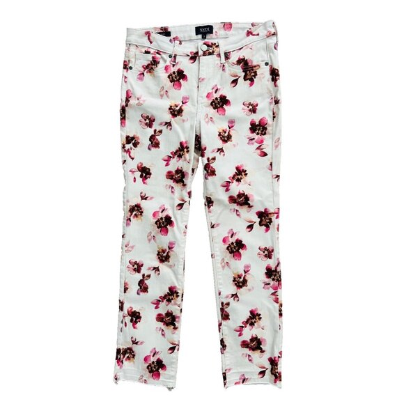 NYDJ Sheri Slim Fit Ankle Cropped Denim Jeans Floral ( 2 ) - Picture 3 of 4